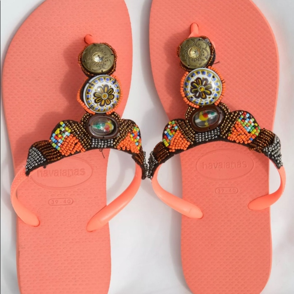 NEW Slim Havaianas Peach Flip Flop US9/10 - 39/40